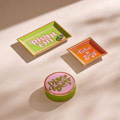 Right On Rectangle Tray - Green/Pink