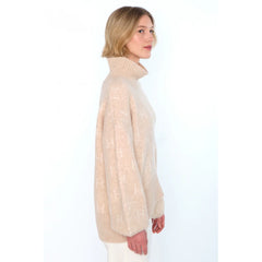 Fam Short Sweater - Light Beige Melange