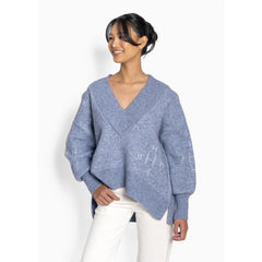 Fam V-Neck Sweater - Faded Denim