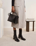 Hedda Midi Handbag - Leather Black