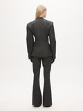 Hourglass Blazer - Grey Pinstripe