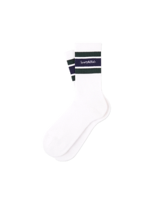 Serif Logo Socks - White/Forest/Dark Navy