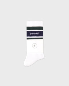 Serif Logo Socks - White/Forest/Dark Navy