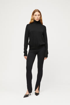 Stretch Zip Leggings - Jet Black