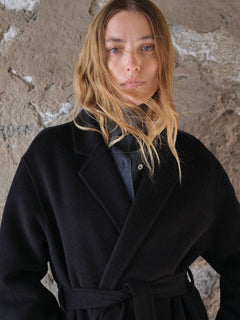 Double Wrap Coat - Jet Black