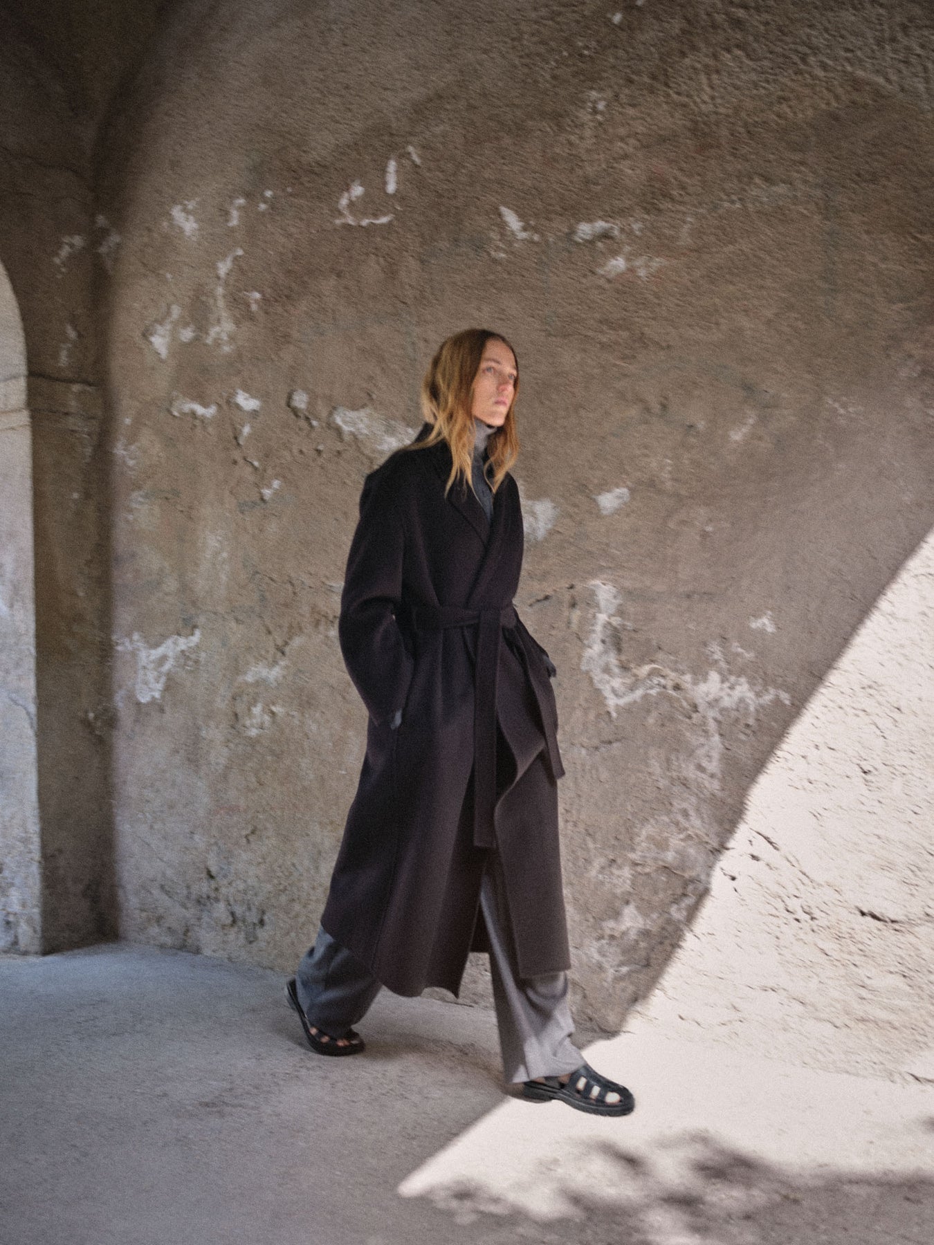 Double Wrap Coat - Jet Black