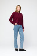 Classic Wool Cardigan - Burgundy
