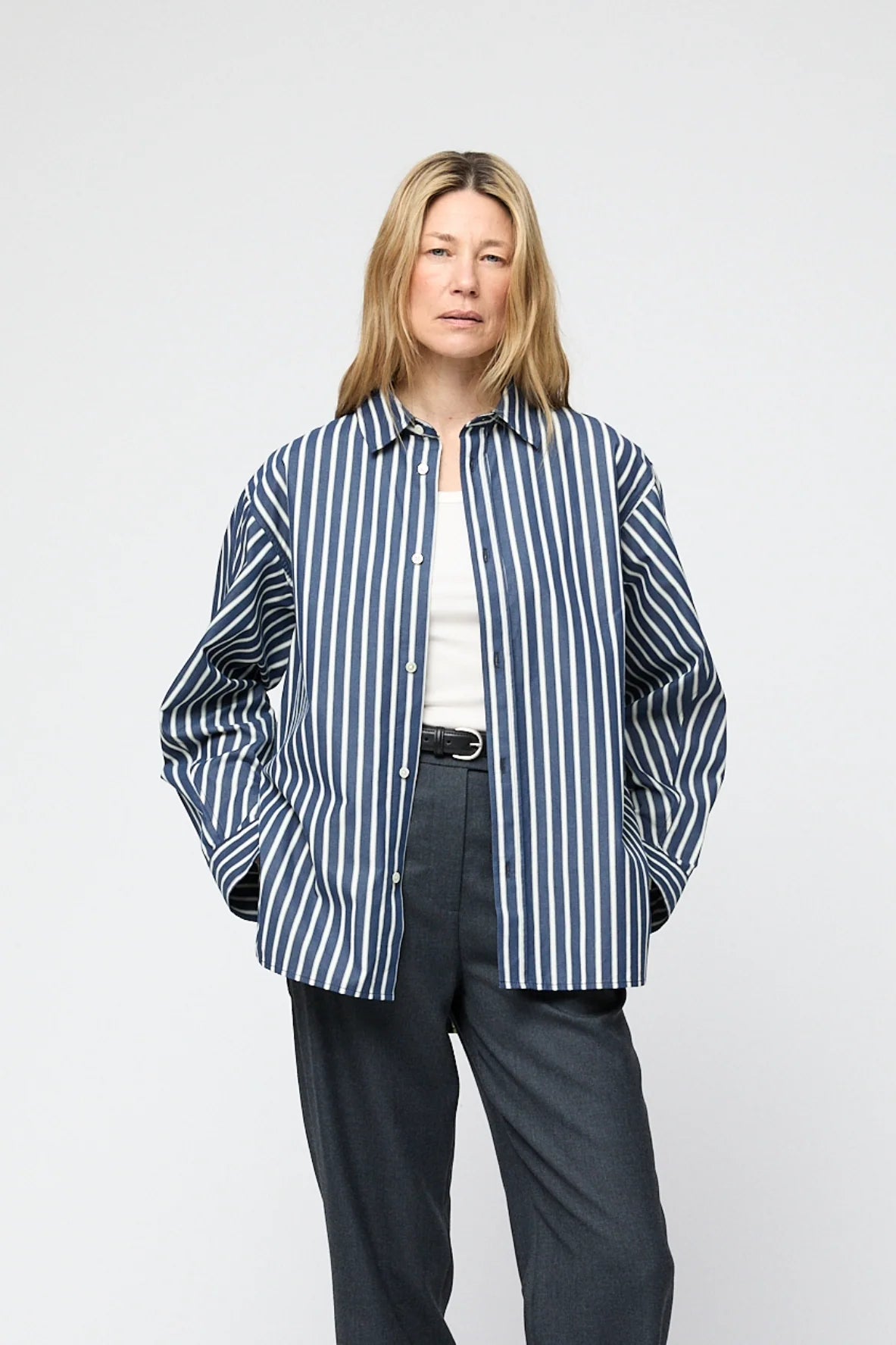 Coastal Shirt - Dark Navy Pinstripe