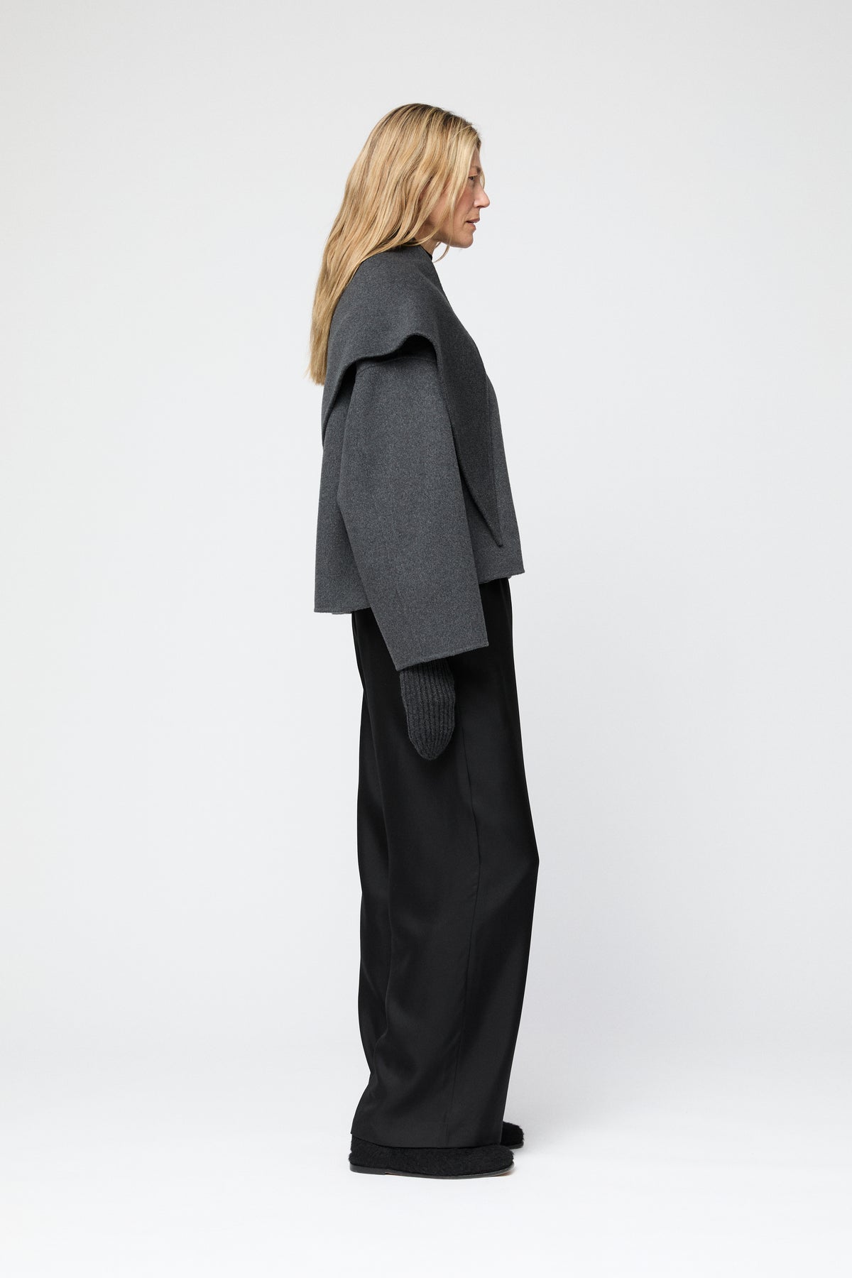 Double Cocoon Jacket - Charcoal