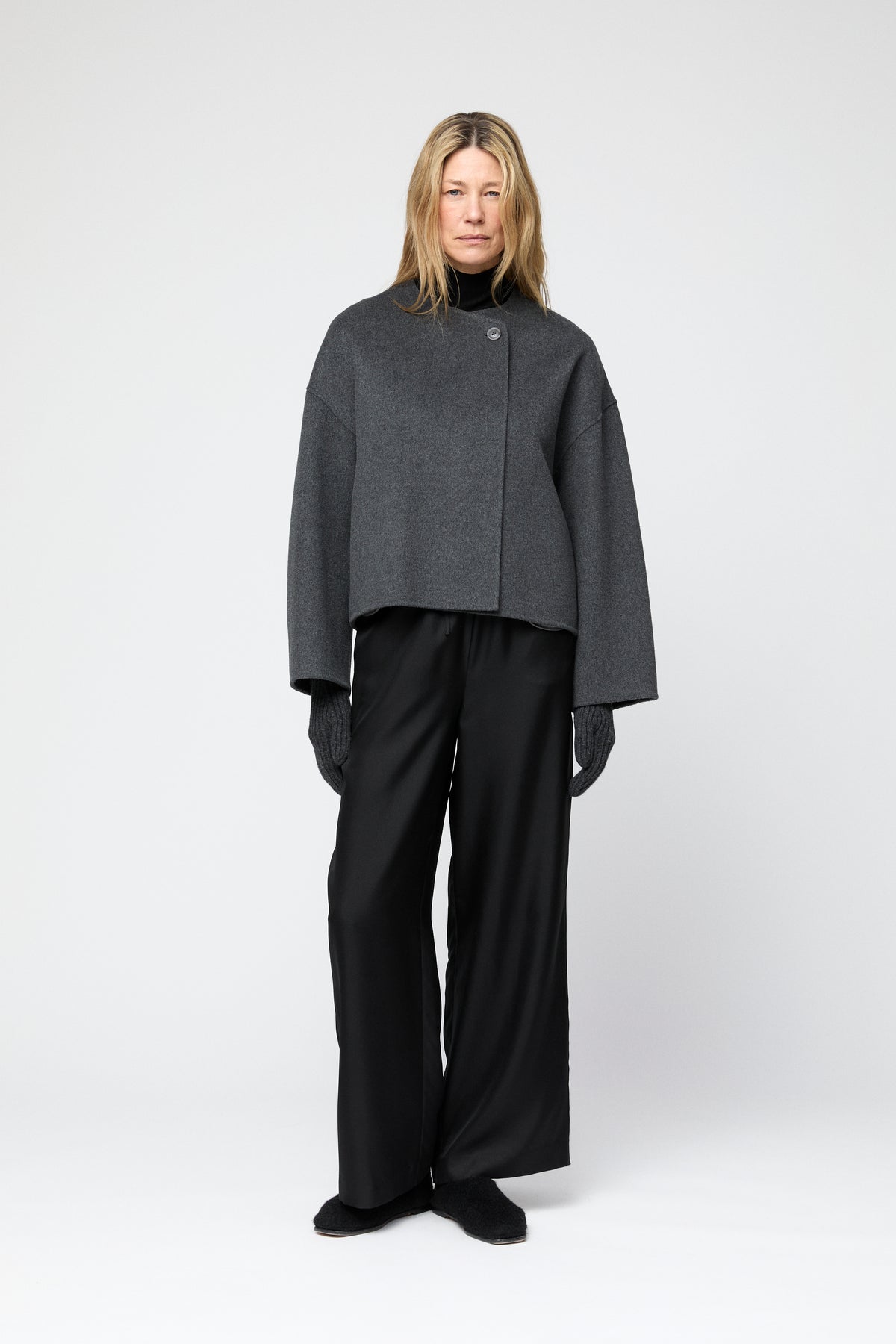 Double Cocoon Jacket - Charcoal