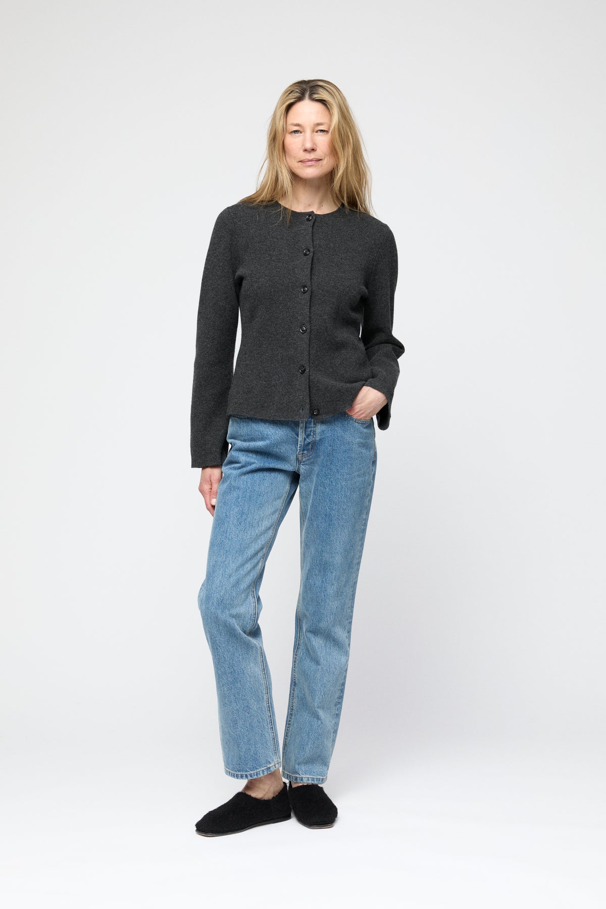 Milano Knit Wool Blazer - Graphite