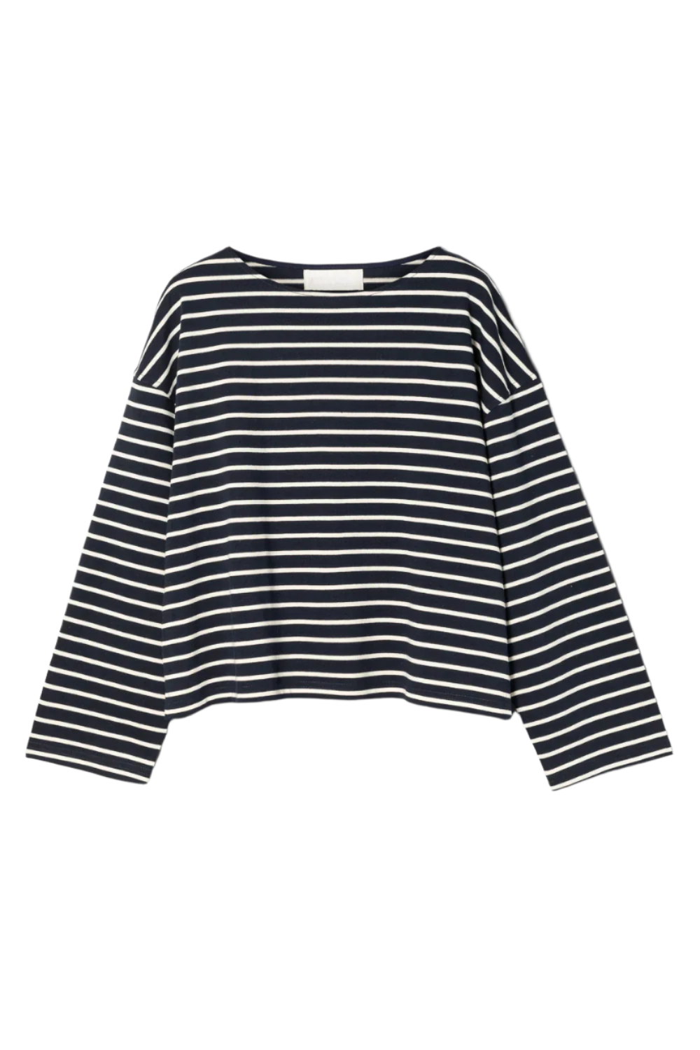Breton Boatneck Longsleeve - Navy Cream Stripe