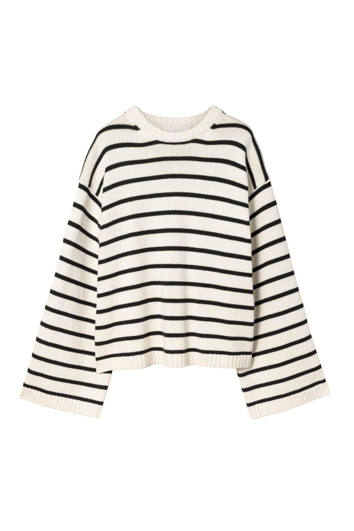 Cape Cod Cotton Sweater - Cream Black Stripe