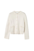 Structured Cotton Cardigan - Cream