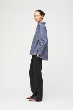 Coastal Shirt - Navy Blue White Stripe