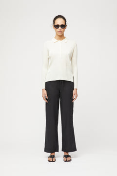 Linen Fisherman Trousers - Jet Black