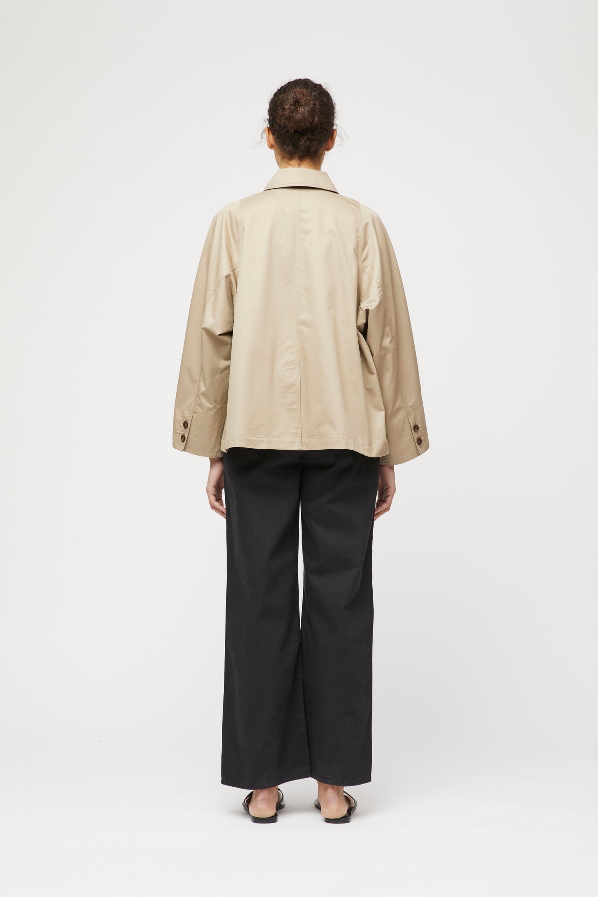 Cropped Trench Coat - Khaki