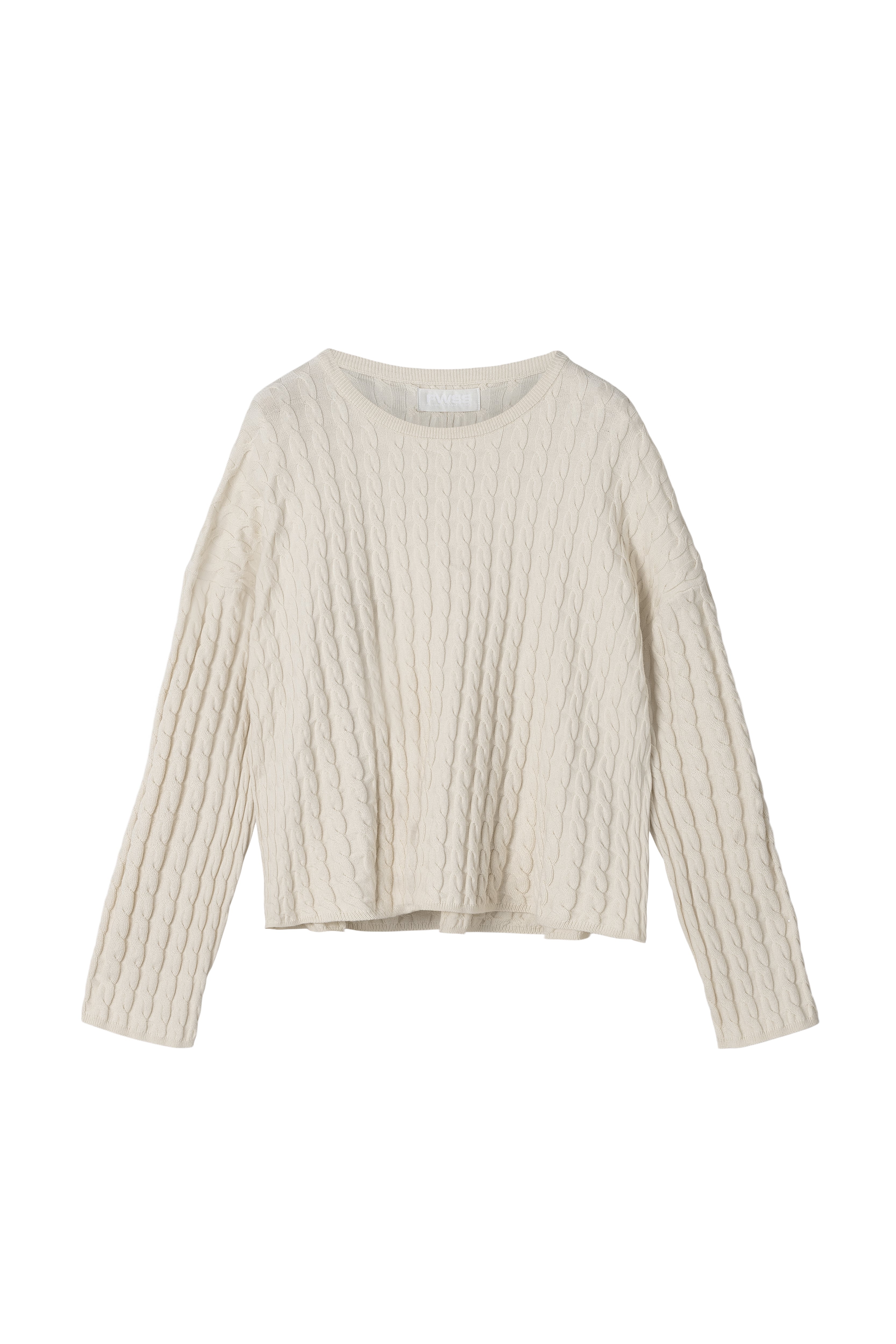 Crew Cable Knit Sweater - Whipped Cream