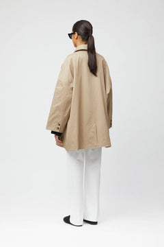 Marine Oversized Trench Coat - Khaki