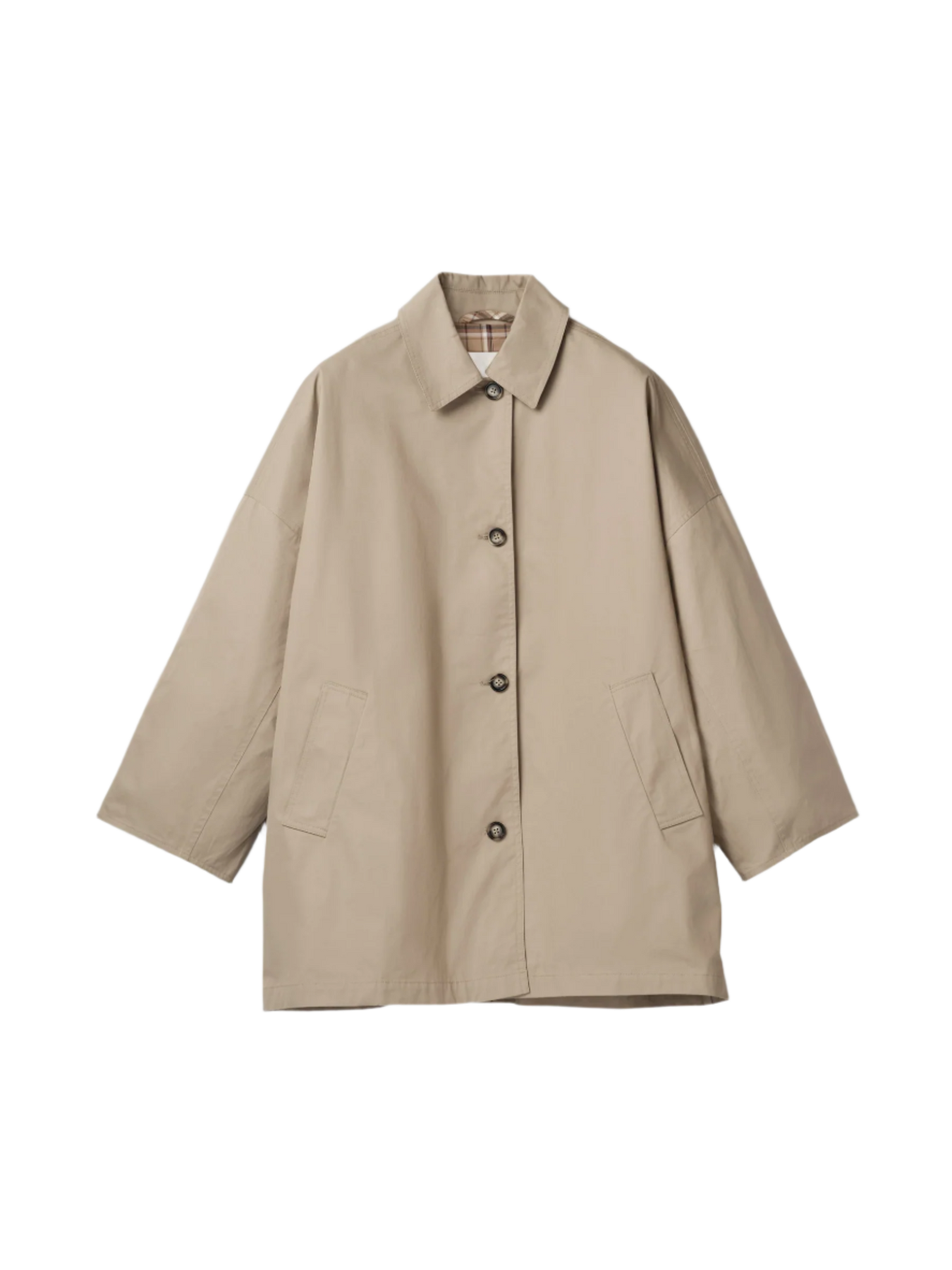 Marine Oversized Trench Coat - Khaki