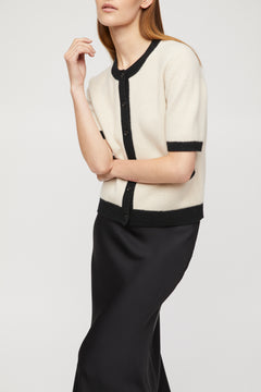 Toulouse Cardigan Tee - Buttermilk Black