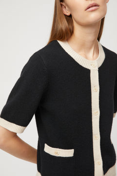 Toulouse Cardigan Tee - Black Buttermilk