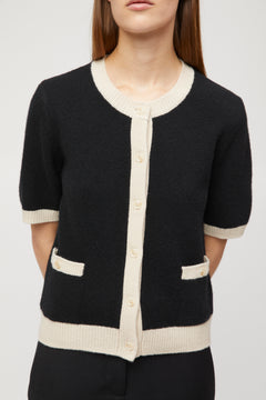 Toulouse Cardigan Tee - Black Buttermilk