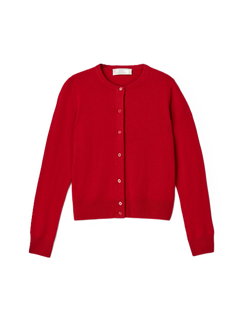 Classic Wool Cardigan - Crimson