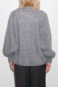 Fora Knit Cardigan - Dark Grey Melange