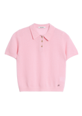Cashmere Short Sleeve Polo - Pink