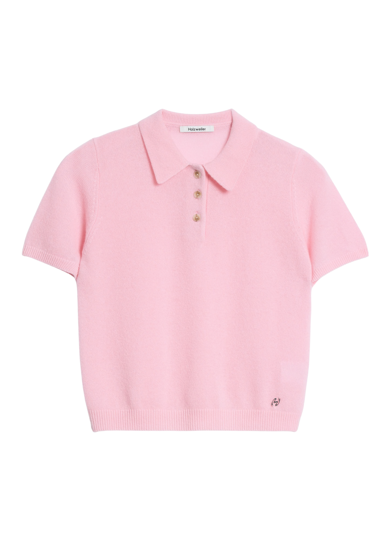 Cashmere Short Sleeve Polo - Pink