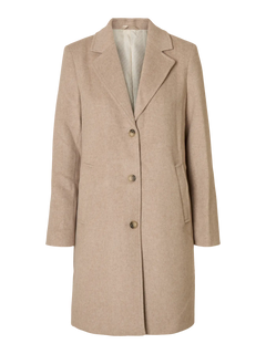 Sasja Wool Blend Coat - Sandshell Melange