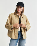 Short Cotton Car Coat - Oak Beige