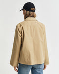 Short Cotton Car Coat - Oak Beige