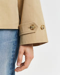 Short Cotton Car Coat - Oak Beige