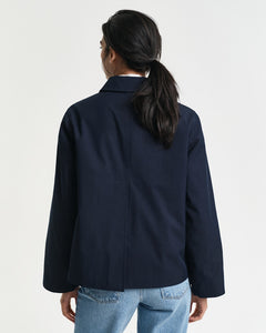 Short Cotton Car Coat - Evening Blue