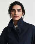 Short Cotton Car Coat - Evening Blue