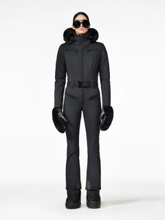 Parry Ski Jumpsuit Faux Border - Black
