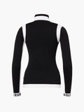 Noemi Long Sleeve Knit Sweater - Black
