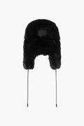 Cher Fluffy Aviator Hat - Black