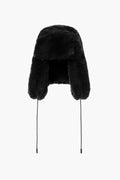 Cher Fluffy Aviator Hat - Black