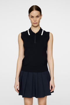 Ramona Knitted Polo Shirt - Jl Navy