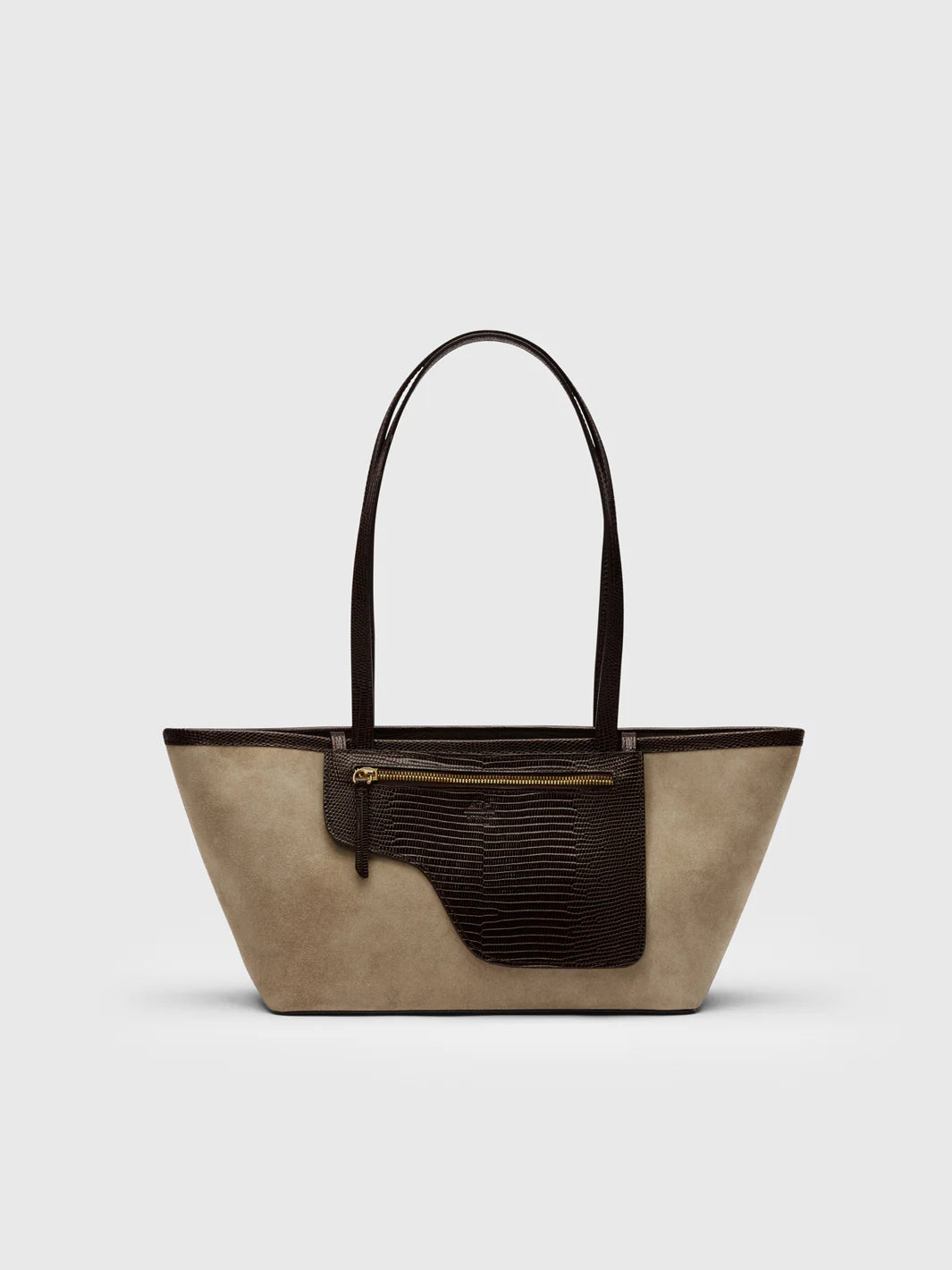 Gaiba Suede/Printed Lizard - Avena/Walnut
