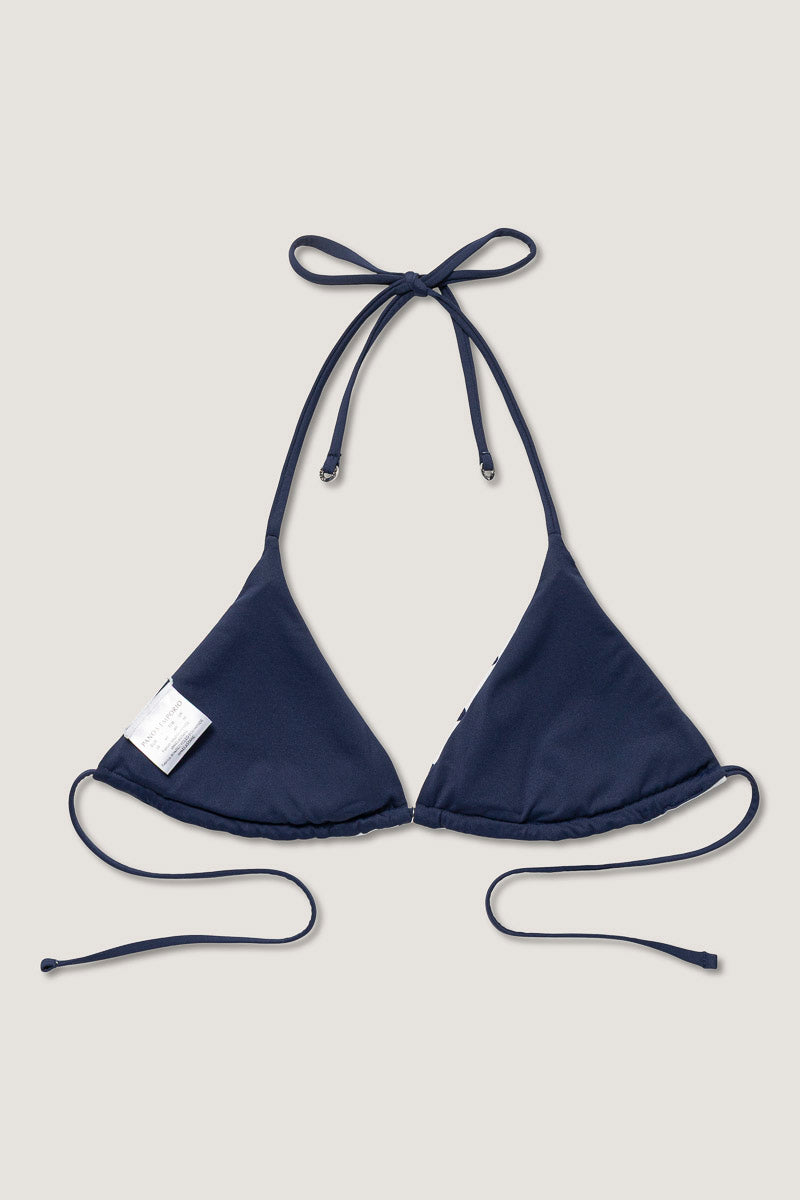 Galathea Polka Dot Reversible Top - White/Navy