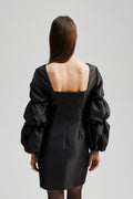 Georgia Double Pouf Sleeve Mini Dress - Black