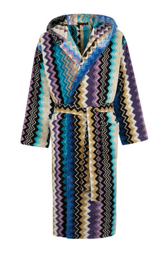 Giacomo Bathrobe Hooded - Turquoise Multicolor