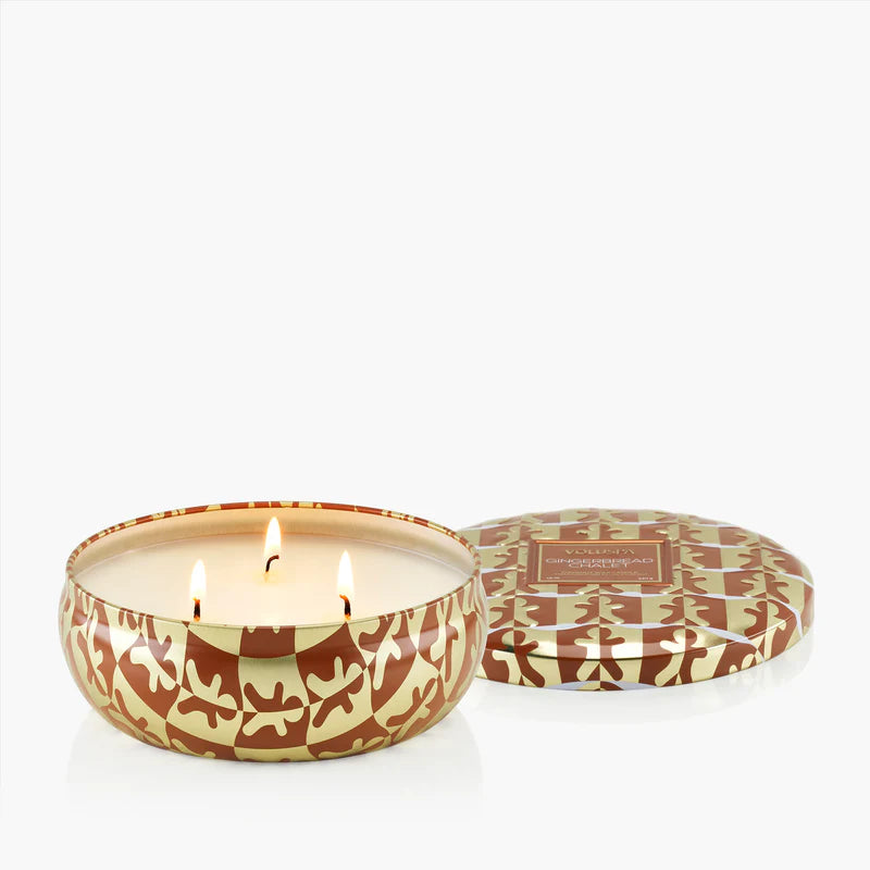 3 Wick Tin Candle - New Gingerbread Chalet