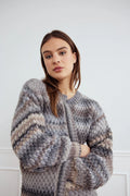 Gio Knit Cardigan - Light Grey Mix