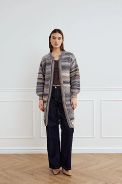 Gio Knit Cardigan - Light Grey Mix