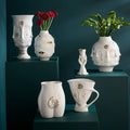 Gilded Gala Round Vase - White/Gold